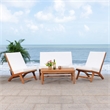 Safavieh Chaston 4 Pc Wood Living Set in Natural / Beige