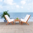 Safavieh Chaston 4 Pc Wood Living Set in Natural / Beige