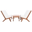 Safavieh Chaston 4 Pc Wood Living Set in Natural / Beige