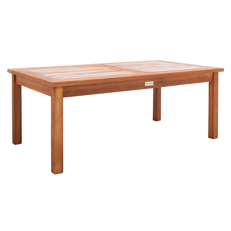 Safavieh Chaston 4 Pc Wood Living Set in Natural / Beige