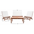Safavieh Chaston 4 Pc Wood Living Set in Natural / Beige