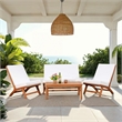 Safavieh Chaston 4 Pc Wood Living Set in Natural / Beige