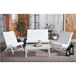 Safavieh Chaston 4 Pc Wood Living Set in Gray / Beige