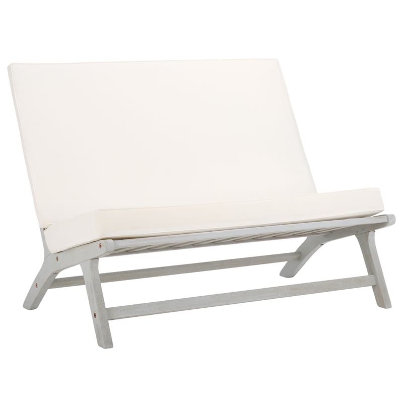Safavieh Chaston 4 Pc Wood Living Set in Gray / Beige