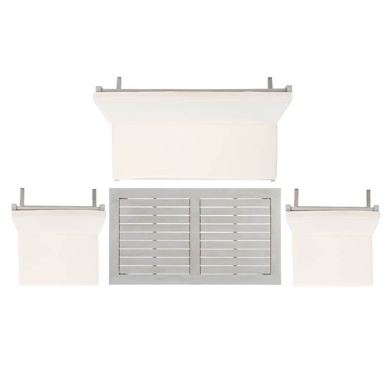 Safavieh Chaston 4 Pc Wood Living Set in Gray / Beige
