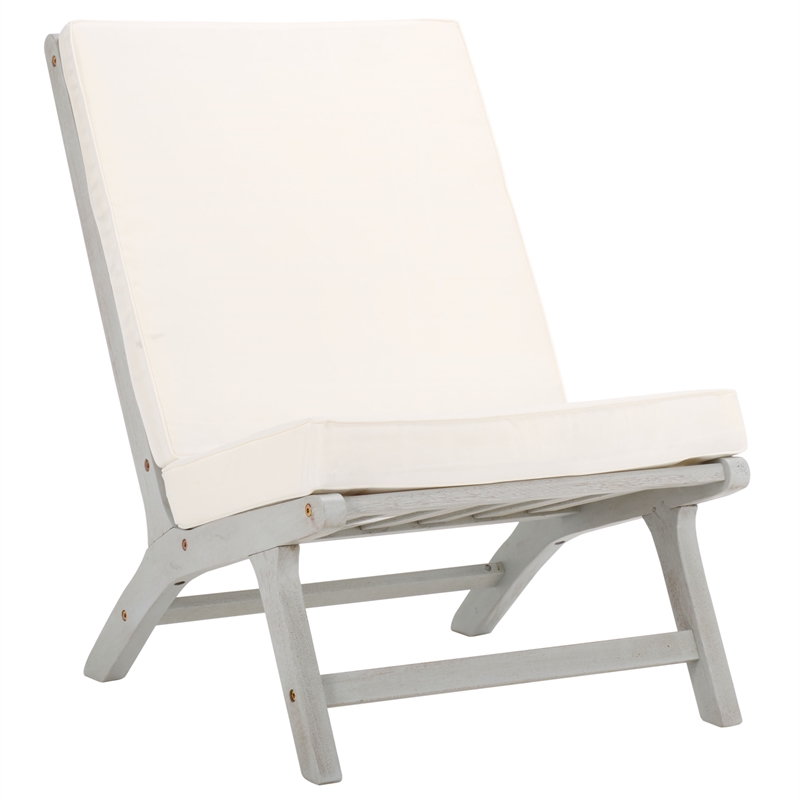 Safavieh Chaston 4 Pc Wood Living Set in Gray / Beige