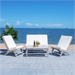 Safavieh Chaston 4 Pc Wood Living Set in Gray / Beige
