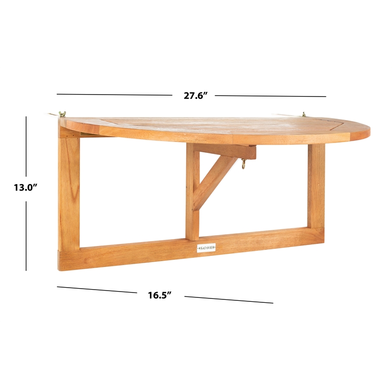 Safavieh Owens Balcony Wood Half Table in Natural