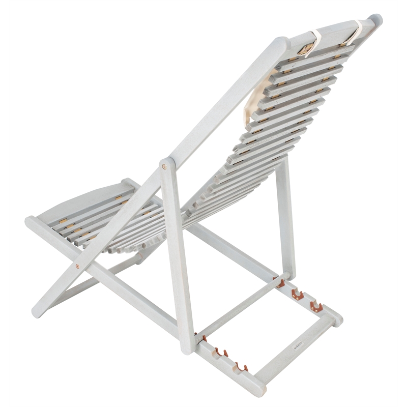 Safavieh Rendi Relax Wood Chairs with Pillow in Gray / Beige