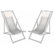 Safavieh Rendi Relax Wood Chairs with Pillow in Gray / Beige