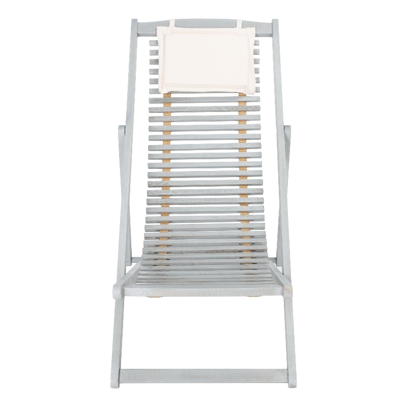 Safavieh Rendi Relax Wood Chairs with Pillow in Gray / Beige