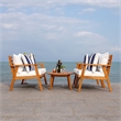 Safavieh Deacon 4 Pc Wood Living Set in Natural / Beige