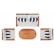 Safavieh Deacon 4 Pc Wood Living Set in Natural / Beige