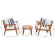 Safavieh Deacon 4 Pc Wood Living Set in Natural / Beige