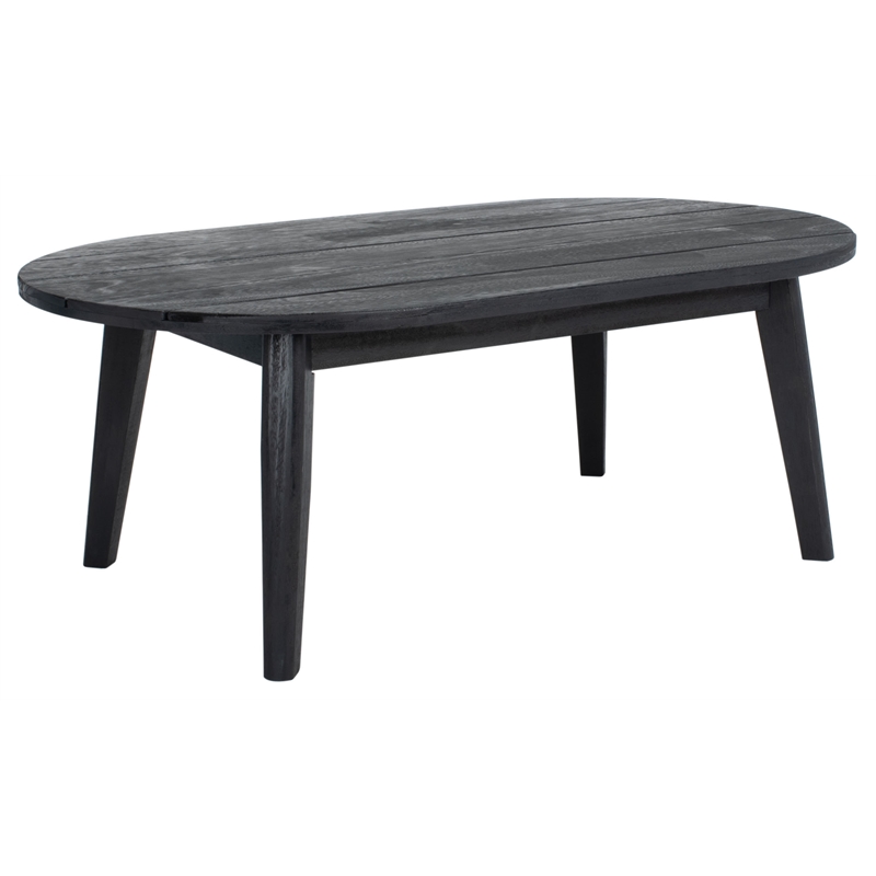 Safavieh Deacon 4 Pc Wood Living Set in Black / Beige