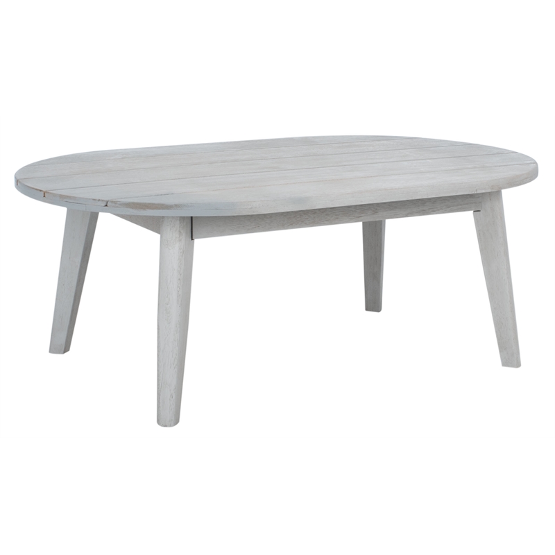 Safavieh Deacon 4 Pc Wood Living Set in Gray / Beige
