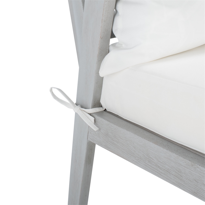 Safavieh Deacon 4 Pc Wood Living Set in Gray / Beige