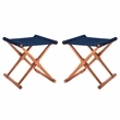 Safavieh Breanne Wood Stool in Natural / Navy