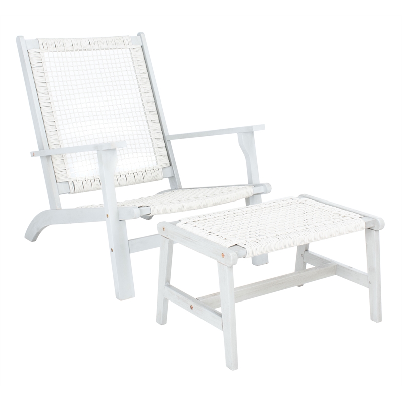 Safavieh Chantelle Wood and Fabric Living Set in Gray / Gray
