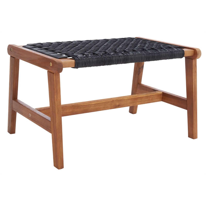 Safavieh Chantelle Wood and Fabric Living Set in Natural / Black