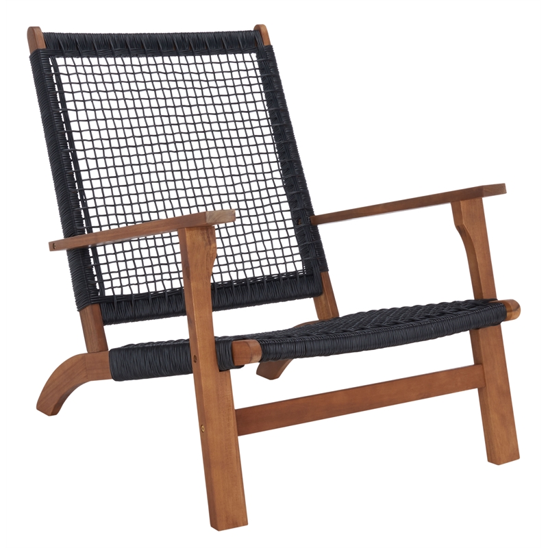 Safavieh Chantelle Wood and Fabric Living Set in Natural / Black