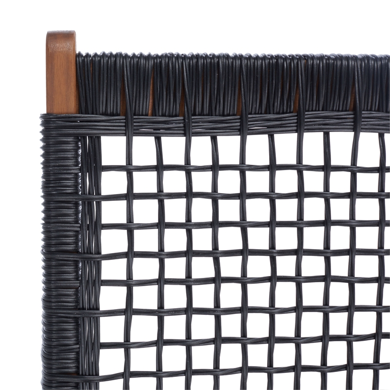 Safavieh Chantelle Wood and Fabric Living Set in Natural / Black