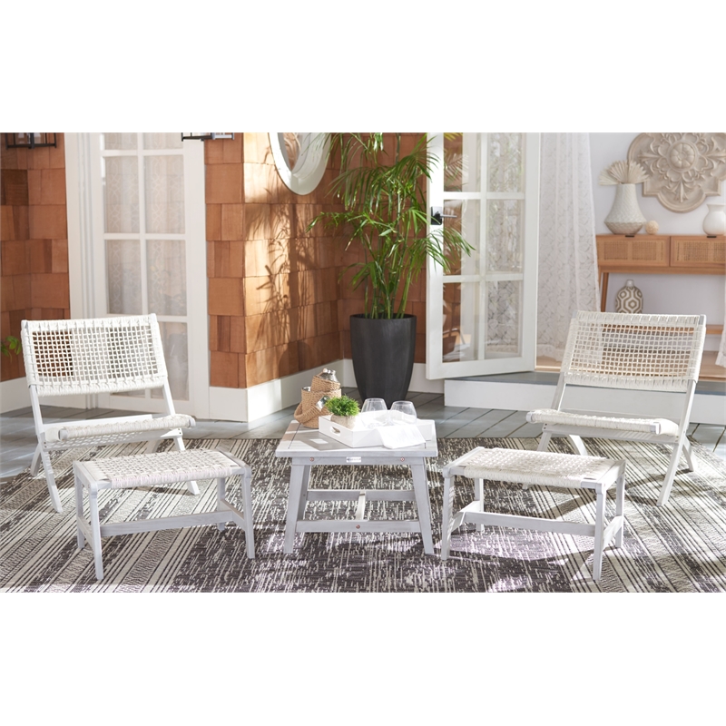 Safavieh Casella Wood and Fabric Living Set  in Gray / Gray