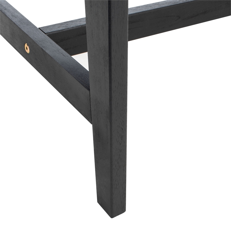 Safavieh Casella Wood and Fabric Living Set  in Black / Black
