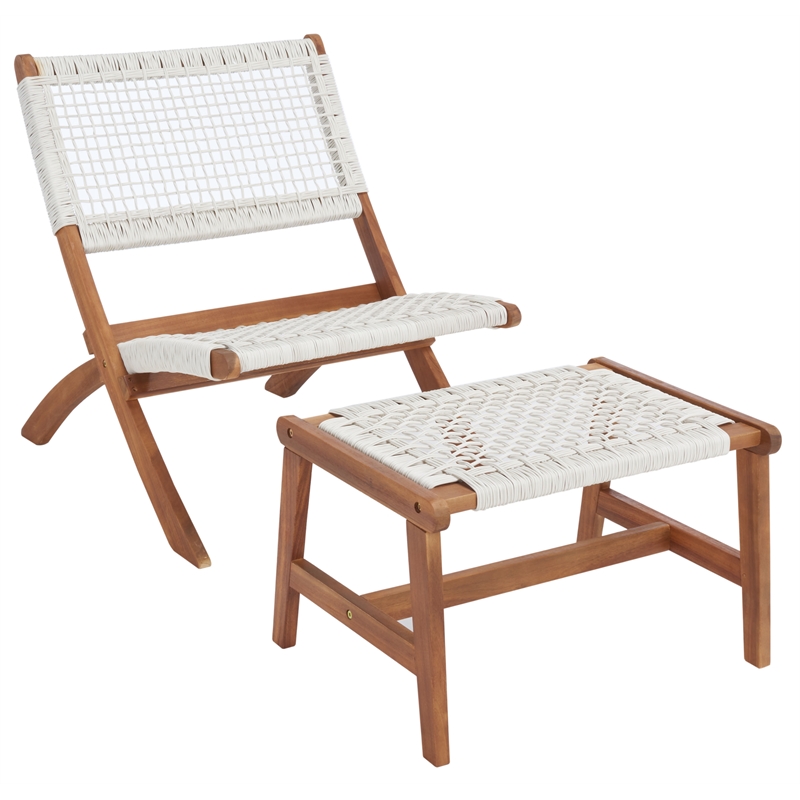 Safavieh Casella Wood and Fabric Living Set  in Natural / White