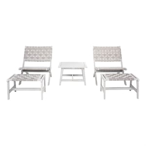 Safavieh Darryl Wood and Fabric Living Set in Gray / Gray