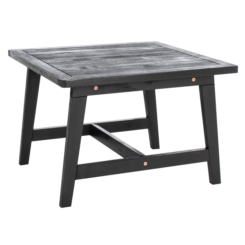 Safavieh Darryl Wood and Fabric Living Set in Black / Black