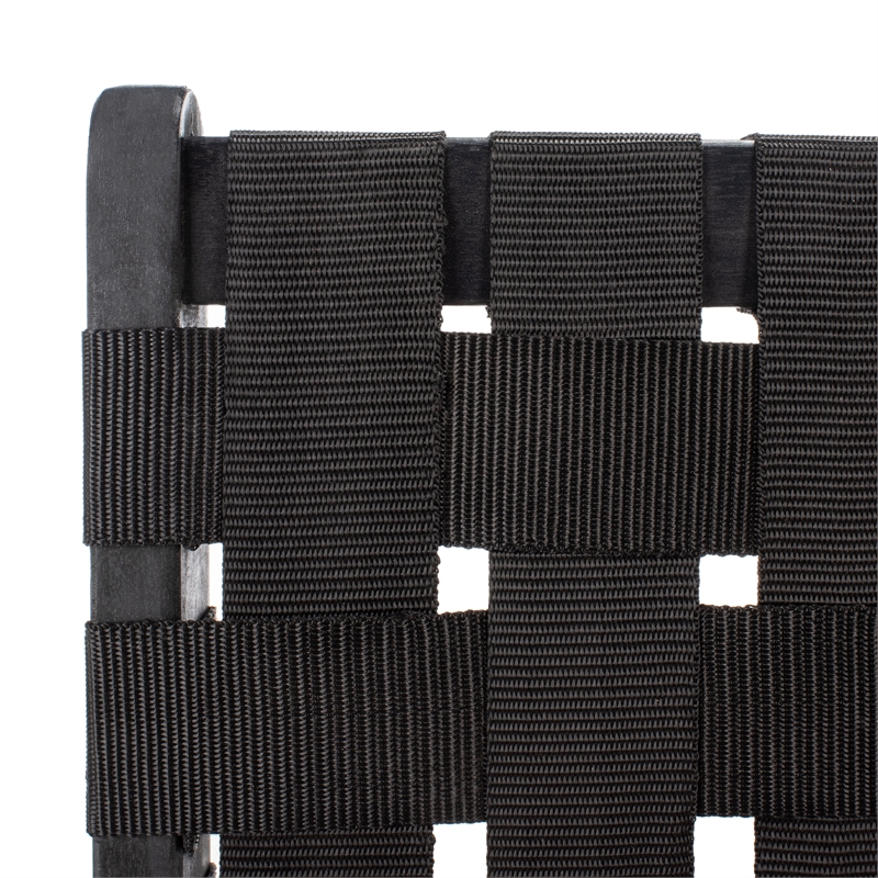 Safavieh Darryl Wood and Fabric Living Set in Black / Black