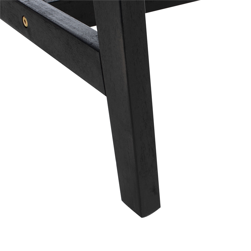 Safavieh Darryl Wood and Fabric Living Set in Black / Black