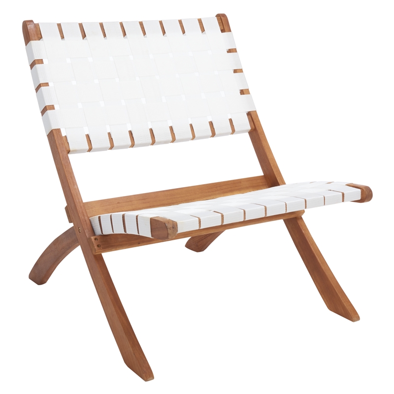 Safavieh Darryl Wood and Fabric Living Set in Natural / White