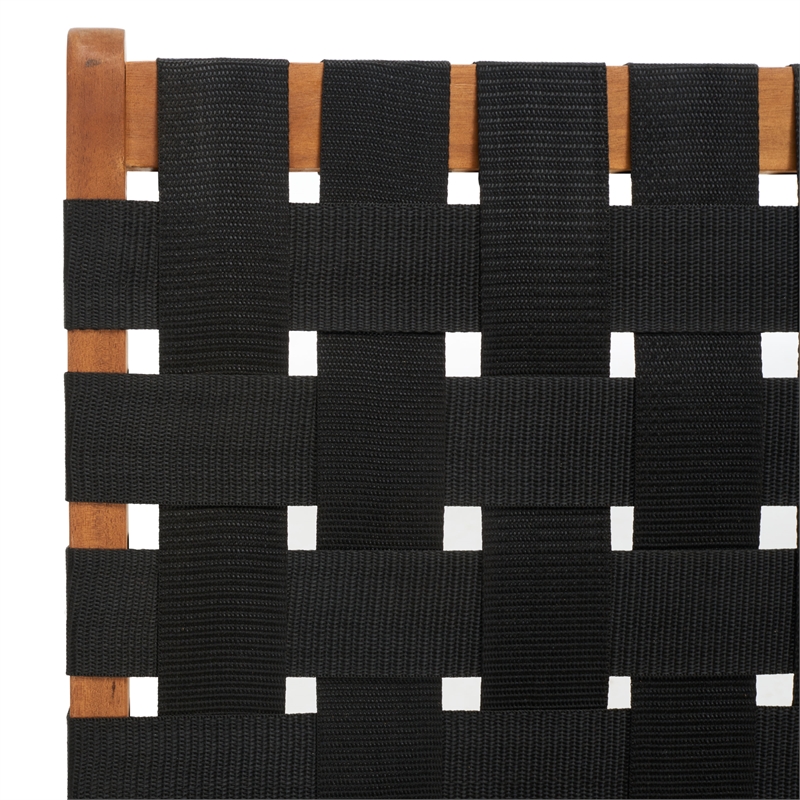 Safavieh Darryl Wood and Fabric Living Set in Natural / Black