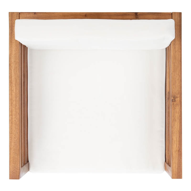 Safavieh Kinnell Wood Outdoor Armchair in Natural / Beige