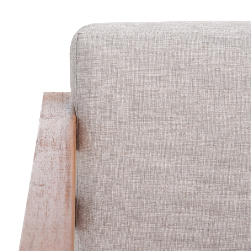 Safavieh Kinnell Wood Outdoor Armchair in Natural / Light Gray