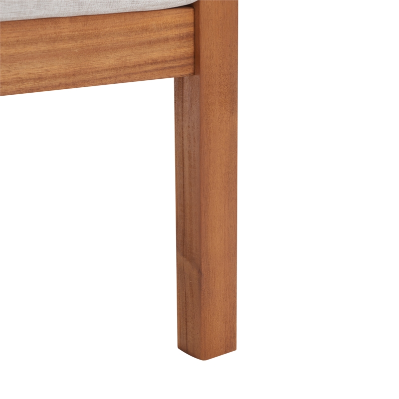 Safavieh Kinnell Wood Outdoor Armchair in Natural / Light Gray