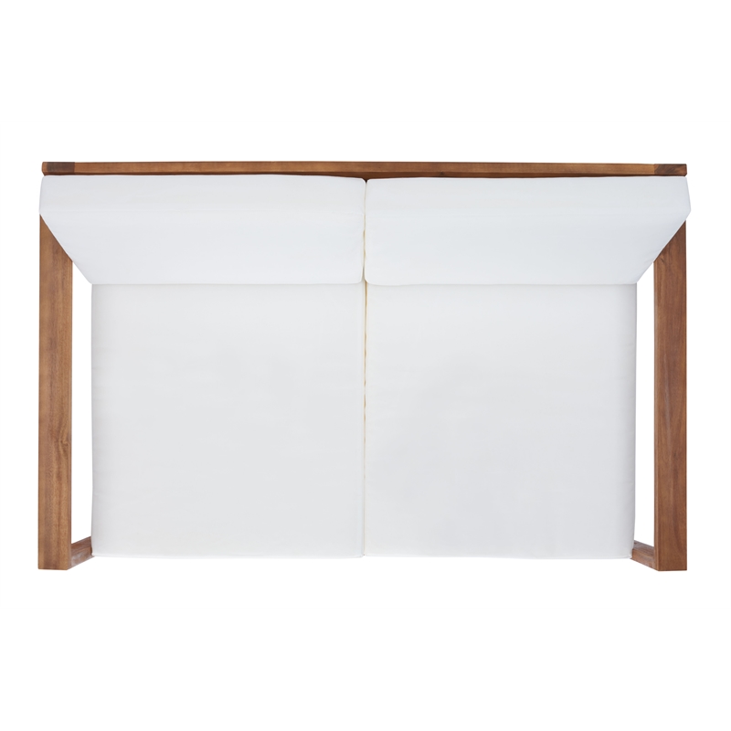 Safavieh Emiko Wood Outdoor Bench in Natural / Beige