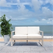 Safavieh Emiko Wood Outdoor Bench in Gray / Beige