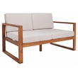 Safavieh Emiko Wood Outdoor Bench in Natural / Light Gray