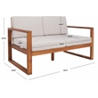 Safavieh Emiko Wood Outdoor Bench in Natural / Light Gray