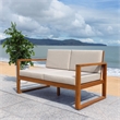 Safavieh Emiko Wood Outdoor Bench in Natural / Light Gray