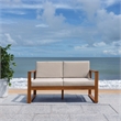 Safavieh Emiko Wood Outdoor Bench in Natural / Light Gray