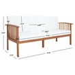 Safavieh Finnick Wood Outdoor Bench in Natural / Beige