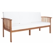 Safavieh Finnick Wood Outdoor Bench in Natural / Beige