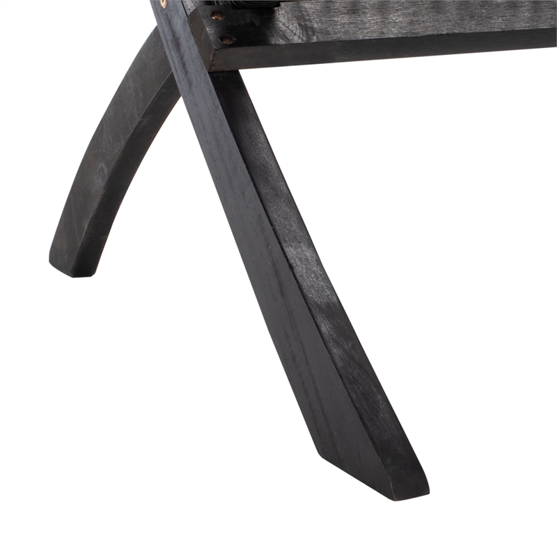 Safavieh Blaze Wood and Fabric Living Set in Black / Black