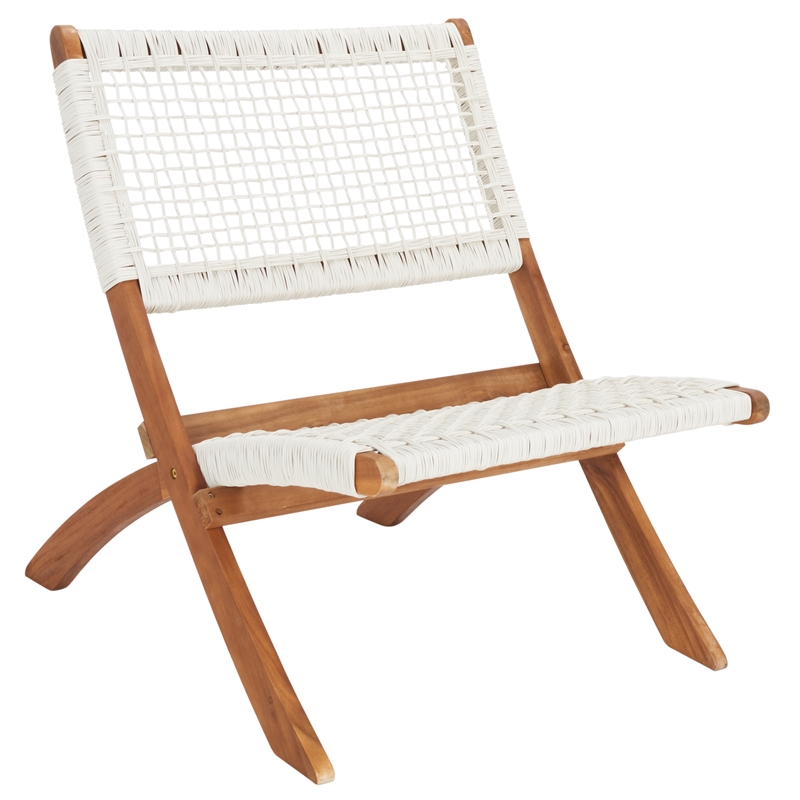 Safavieh Blaze Wood and Fabric Living Set in Natural / White