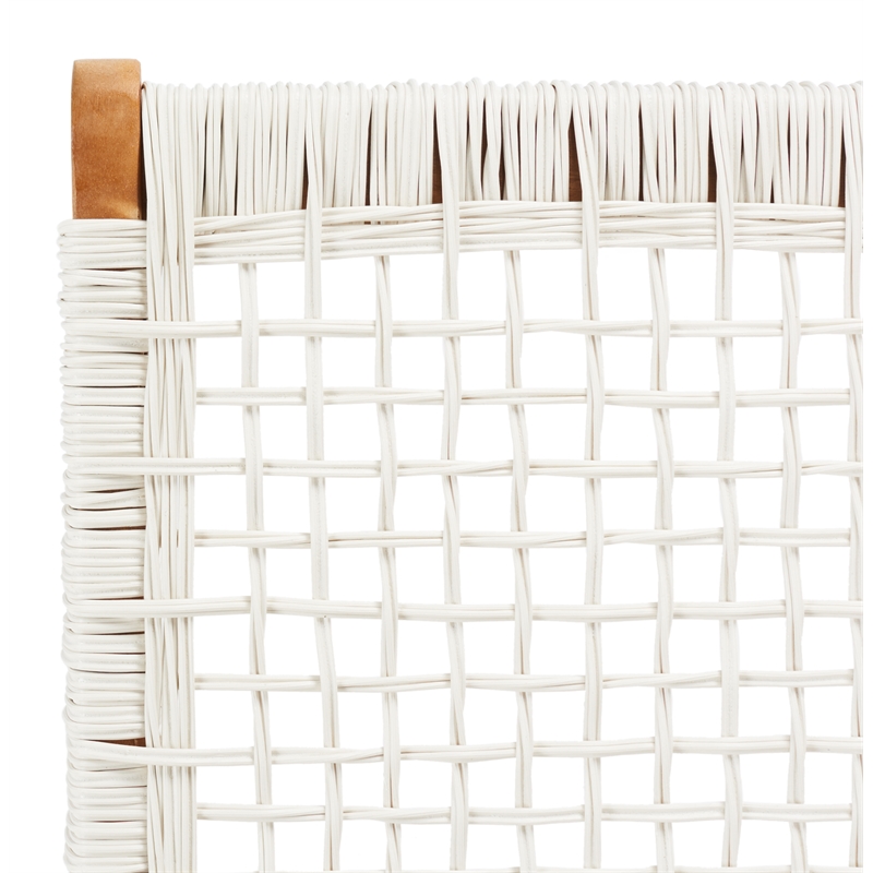 Safavieh Blaze Wood and Fabric Living Set in Natural / White