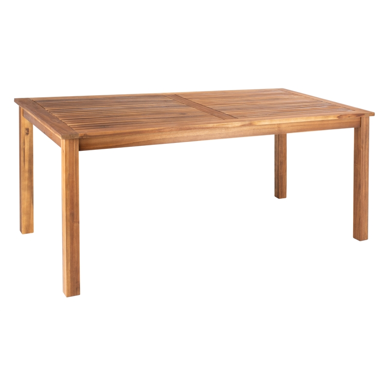 Safavieh Aquina Wood and Fabric Dining Set in Natural / Natural